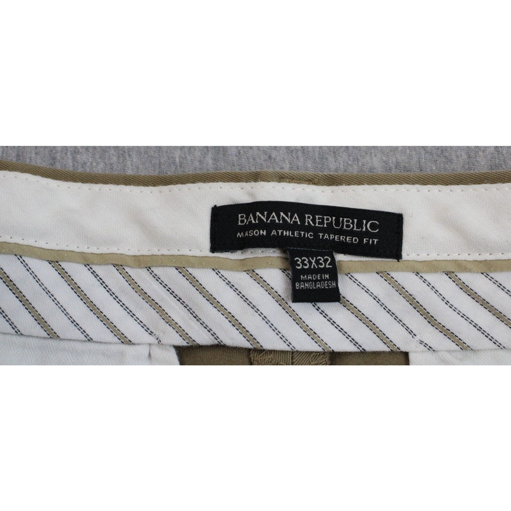 Banana Republic Pants Mens 33x32 Khaki Mason Athletic Tapered Fit Stretch - Picture 3 of 9